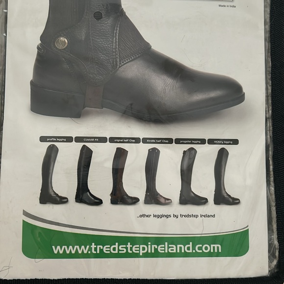 Demi-chaps Tredstep En Cuir Noir - Taille C12 L14 Pouces - Occasion